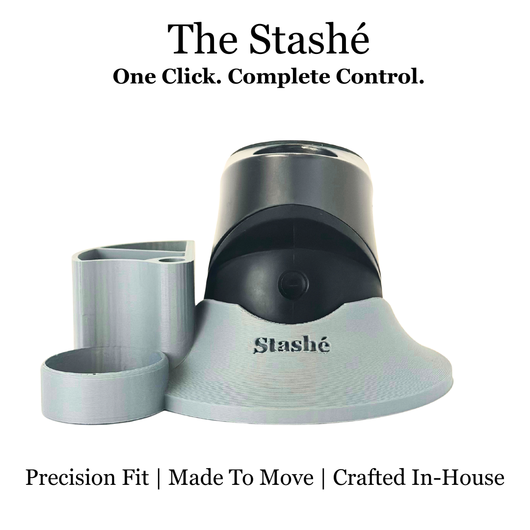 The Stashé — One-Hand Portable Base for Puffco Peak