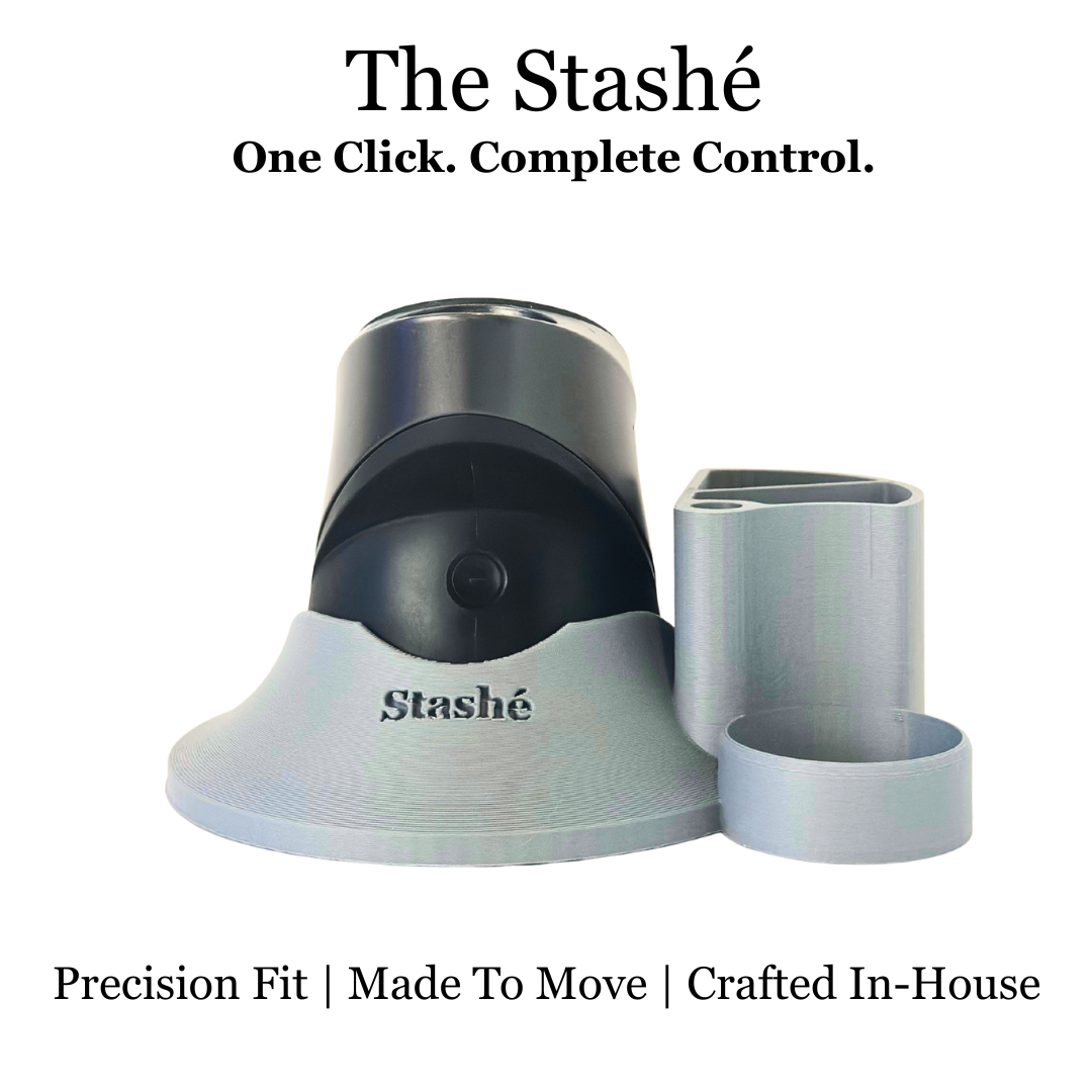 The Stashé — One-Hand Portable Base for Puffco Peak