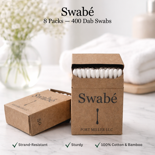 Swabé Refill — 8 Packs (50 count ea) Bamboo Swabs