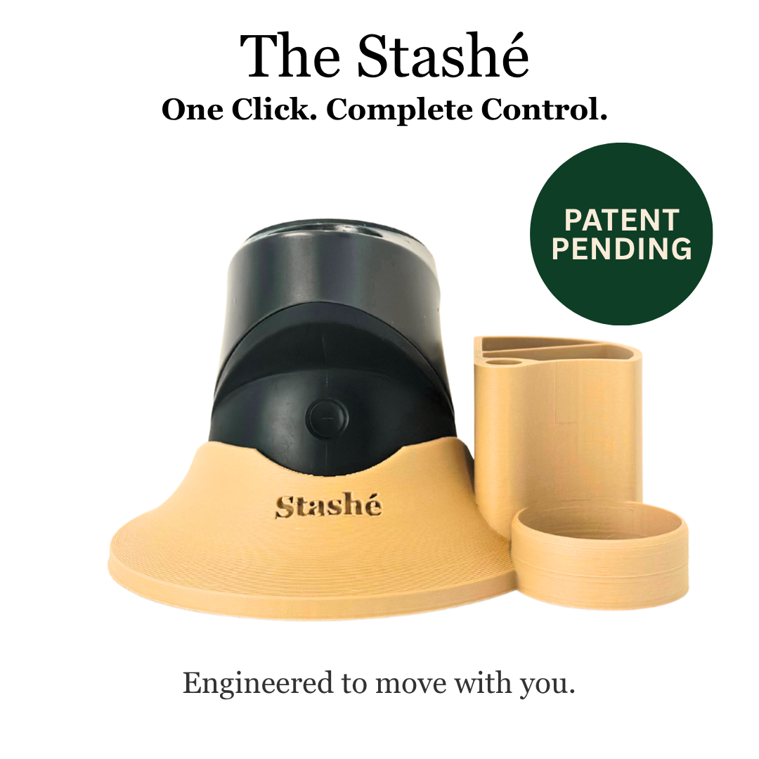 The Stashé — One-Hand Portable Base for Puffco Peak