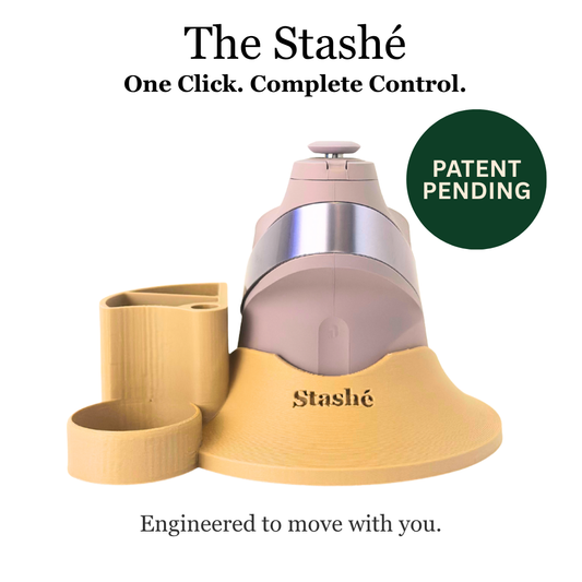 The Stashé — One-Hand Portable Base for Puffco Peak