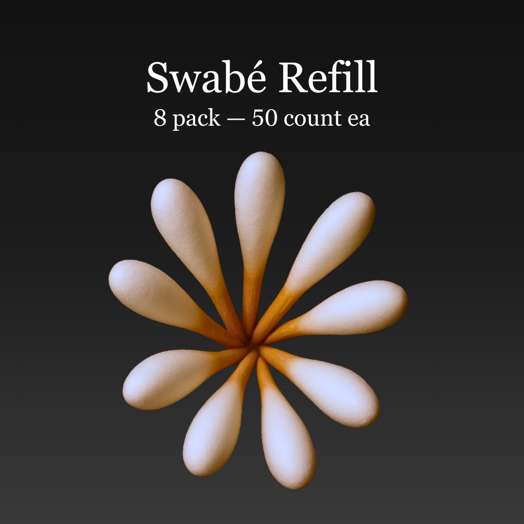 Swabé Refill — 8 Packs (50 count ea) Bamboo Swabs